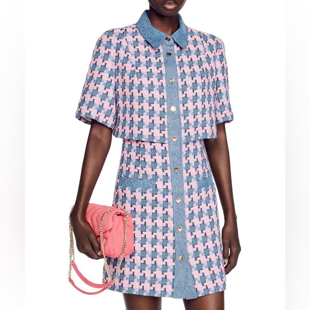 Sandro Amadora Denim Tweed Dress NWOT